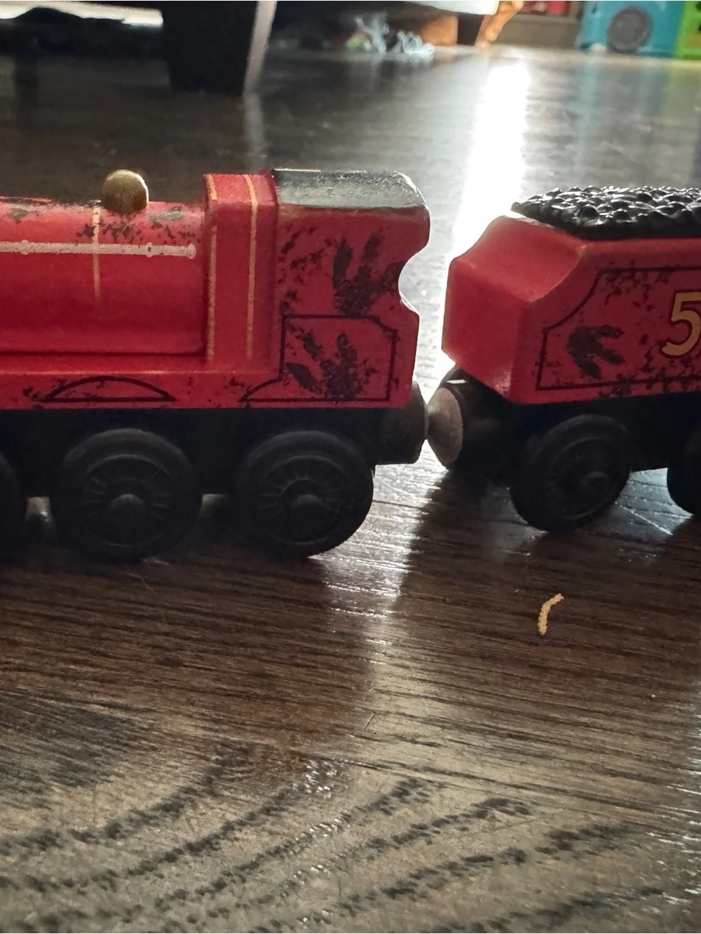 Dino James Wood Toy Train Engine and Coal Car -  Thomas